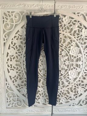Lululemon Navy Perforated Stripe Leggings Size 4